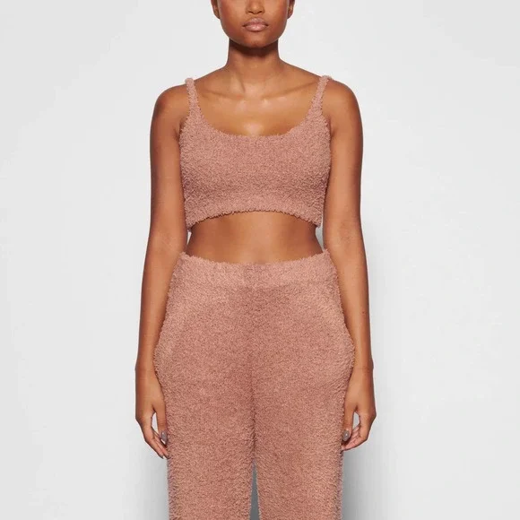 SKIMS, Tops, Nwt Skims Cozy Knit Bralette In Rose Clay Size Lxl